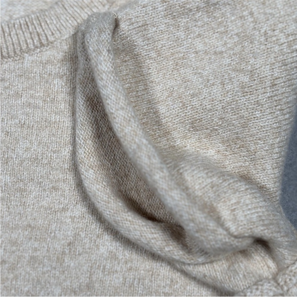 Anthropologie Sweater Dress Women’s Large Beige Wool Blend Short Sleeve - Picture 4 of 9